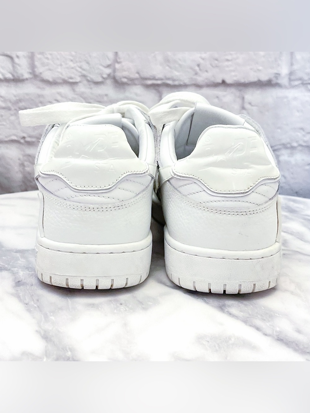 A Bathing Ape Sk8 Sta #3 M1 Triple White Sneakers 26.5cm Good - Picture 10 of 10